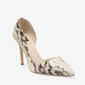 White House BlackMarket Exotic-Print Leather Heels